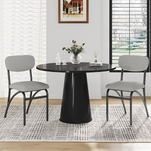 Modern Upholstered Kitchen Dining Room Chairs , Dining Chairs with Arched Metal Legs for Kitchen Living Room - 1 of 4