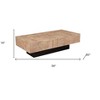 HomeRoots 59" Natural and Black Solid Wood Block Coffee Table - 3 of 4