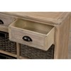 NicBex Rustic Decorative Storage Cabinet, Sideboard Buffet Cabinet with Storage 2 Drawers 4 Classic Rattan Basket for Kitchen, Living Room - 2 of 4
