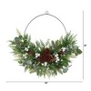 Nearly Natural 28-in Christmas Pine, Eucalyptus, and Berries Metal Circlet Artificial Wreath - 2 of 4