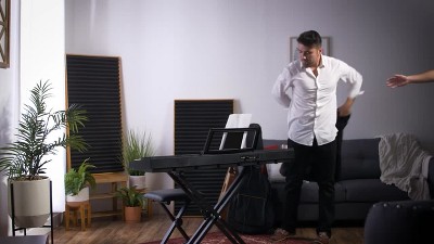 88-Key Black Digital Piano with Stand and Pedal