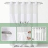 White No Hook Shower Curtain with Snap - in Fabric Liner Set, Slub Textured Fabric Bathroom Shower Curtain - 2 of 4