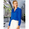 INSPIRE CHIC Women's Elegant V Neck Long Sleeve Office Work Satin Shirt - 2 of 4