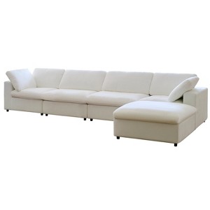 Lesly Square Arm Fabric Rectangle Removable Covers Sectional Sofa - 1 of 4