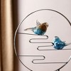 SPI Home Art Glass Bird Pair Desk Decor – 17" Handcrafted Colorful Birds on Iron Stand for Tabletop Display - 3 of 3