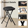 VECELO 18 in. Portable Folding Chair with Handle, Heavy Duty Round Fold Stool Chair, Foldable Stool for Indoor or Outdoor, Black/White - 4 of 4