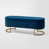 Nuria 49 Wide Modern Upholstered Flip Top Storage Bench with Golden Metal C - 2 of 4