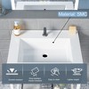 Modern Freestanding Bathroom Vanity with Resin Sink, Storage Cabinet and Open Glass Shelf, Contemporary Bathroom Cabinet Set - 3 of 4