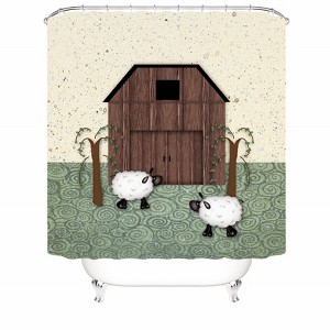 Two Lambs Shower Curtains for Bathroom Waterproof Fabric Bath Curtain Durable Soft Stylish Bathroom Decor 72x72 Inch - 1 of 1