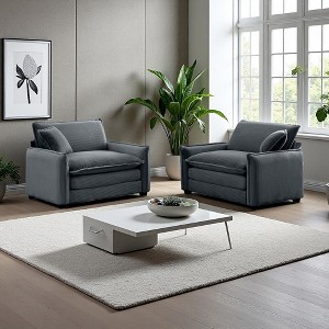 2-Piece Corduroy Deep-Seat Armrest Sofa Set - 1 of 4