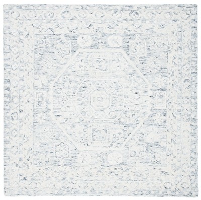 Ivory Elegance 5' Square Hand-Tufted Wool Rug