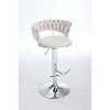 NicBex Swivel Velvet Bar Stools Set of 2,Adjustable Counter Height Bar Stools,Bar Chairs with Chrome Footrest and Base,Barstools for Cafe,Bar - 2 of 4