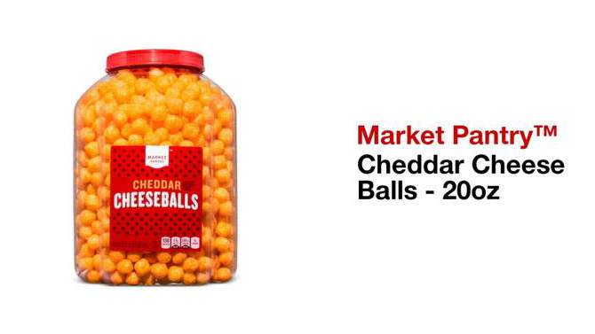 Cheddar Cheese Balls Corn Snacks  - 20oz (1lb 4oz) 567g  - Market Pantry&#8482;, 2 of 6, play video