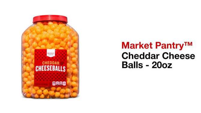 Cheddar Cheese Balls Corn Snacks  - 20oz (1lb 4oz) 567g  - Market Pantry&#8482;, 2 of 6, play video