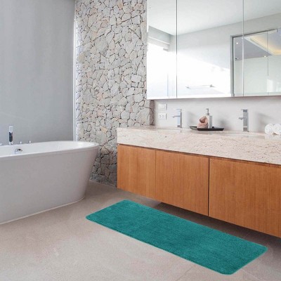 Evideco French Home Goods Ultra-Soft Microfiber Bath Mat Runner - Non-Slip, Machine Washable - Perfect for Double Sinks & Bathrooms
