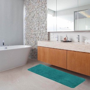 Evideco French Home Goods Ultra-Soft Microfiber Bath Mat Runner - Non-Slip, Machine Washable - Perfect for Double Sinks & Bathrooms - 1 of 4