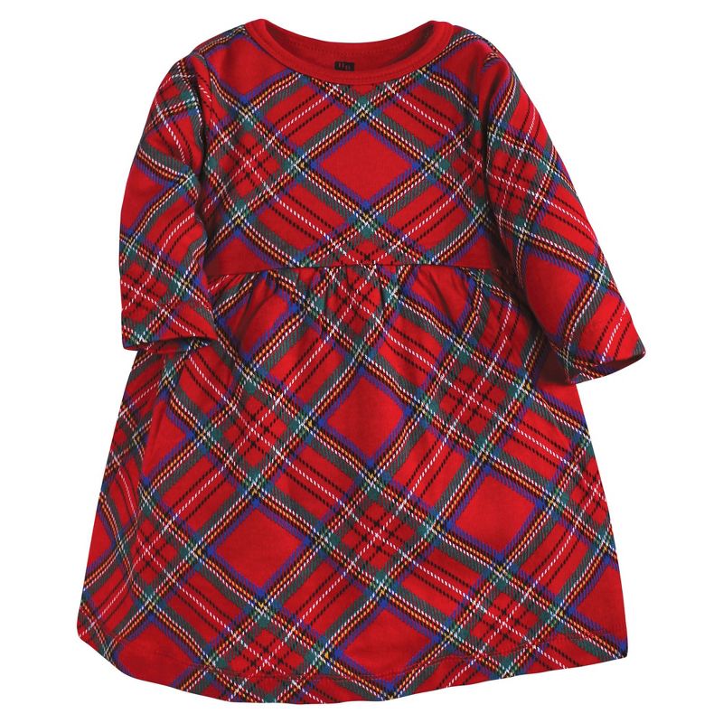 Hudson Baby Infant and Toddler Girl Cotton Dresses, Red Tartan, 3 of 5