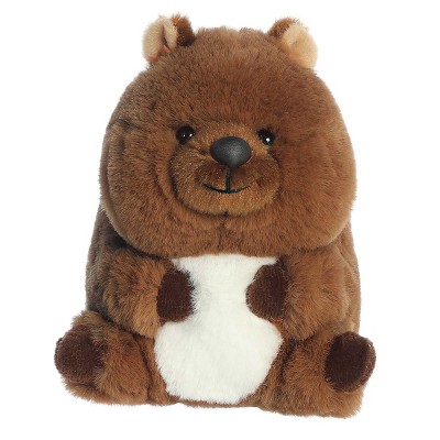 Aurora Small Quinn Quokka Rolly Pet Round Stuffed Animal Brown 5.5"