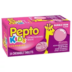 Pepto-Bismol Children's Antacid Bubble Gum Chewable Tablet 24ct