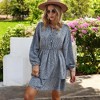 Anna-Kaci Women's Tiered Long Sleeve Button-Front Dress with Ruffle Details - 3 of 4