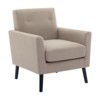 Accent Chair 1 Pack,Modern Wingback Living Room Chair,Linen Fabric Reading Accent Chairs,Comfy Armchair Single Sofa Chair,High-Resilience Cushion - 2 of 4