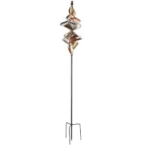 Wind & Weather Antiqued Metal Spiral Wind Spinner With Silver, Gold and Bronze Finishes - 1 of 1