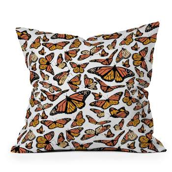 Southerly Design Monarchs in Flight Outdoor Throw Pillow Orange - Deny Designs