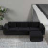 TiramisuBest Modular Sofa Convertible to Oversized Sofa Bed, Flexible 2-Person Corduroy Cloud Velvet Sofa, Black - 2 of 4