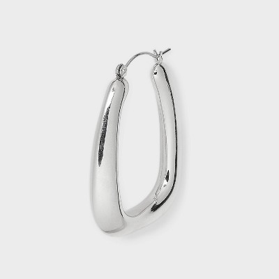 Square Puffy Hoop Earrings - Universal Thread&#8482; Silver