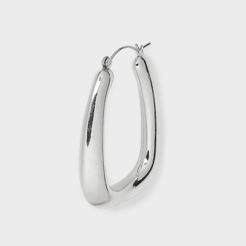 Square Puffy Hoop Earrings - Universal Thread&#8482; Silver, 4 of 5