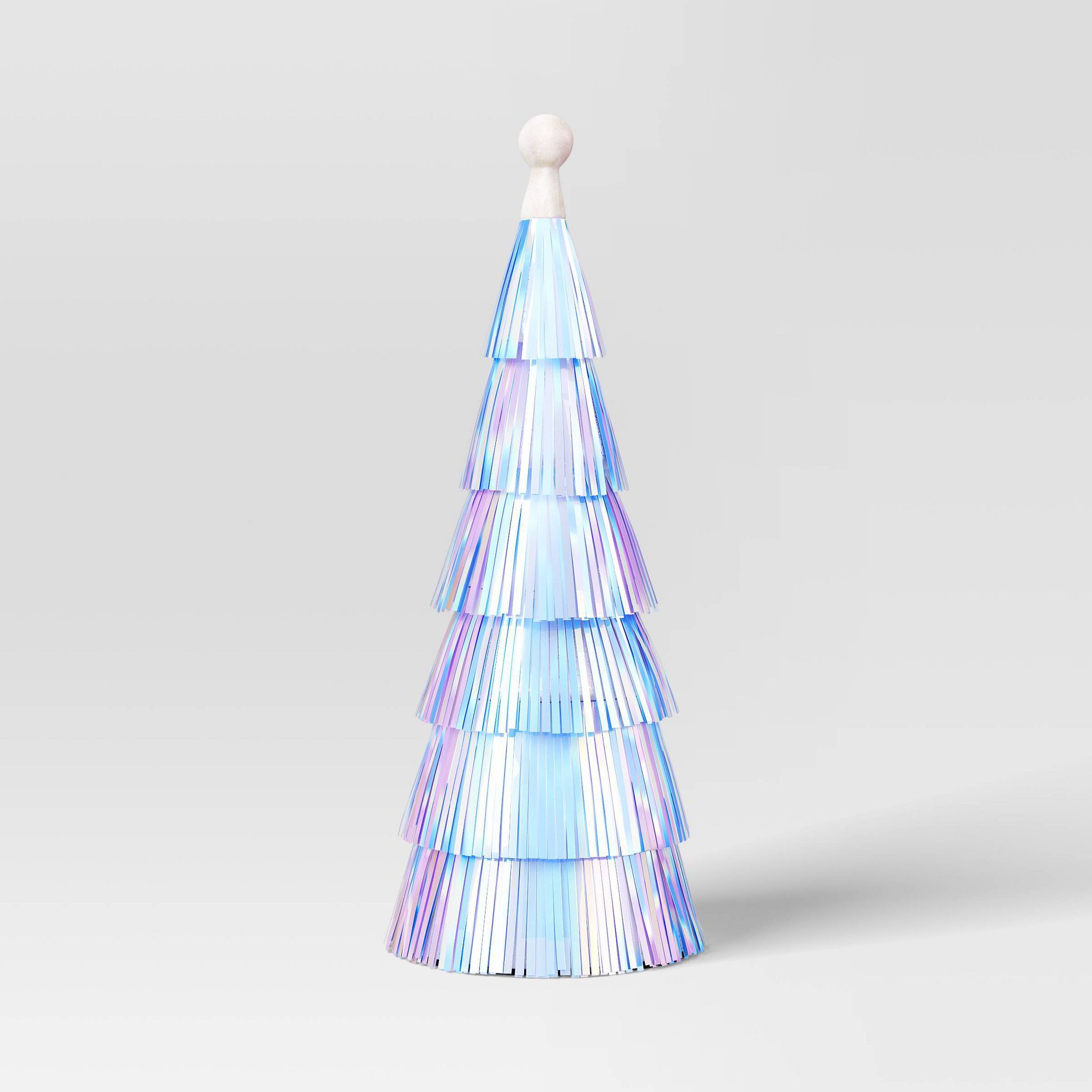 12" Christmas Tinsel Tree Decor Iridescent - Wondershop™