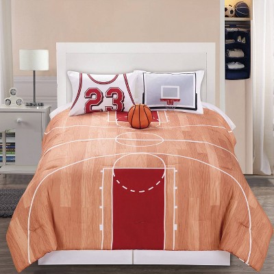 3pc Twin B-Ball Reversible Comforter Set - Riverbrook Home