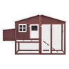 vidaXL Chicken Coop with Nest Box Red and White Solid Fir Wood - 3 of 4