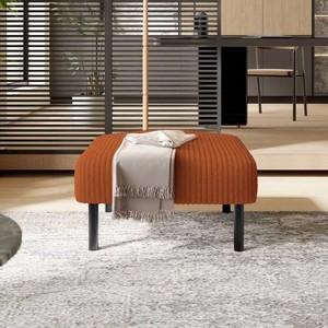Grungis Square Ottoman Bench Foot Rest,Corduroy Fabric Ottoman Foot Stool with Soft Padded Seat for Living Room & Bedroom - 1 of 4