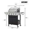 SEVOBAL Grill Cookware 4-Burner Stainless Steel Grill with Side Burner, 42,000 BTU Outdoor BBQ System for Backyard, Camping, Black, 47.2"*17.9"*45.2" - 2 of 4