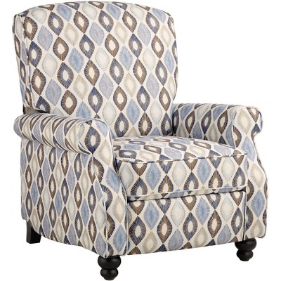 Elm Lane Blue Diamond Push Back Recliner Chair