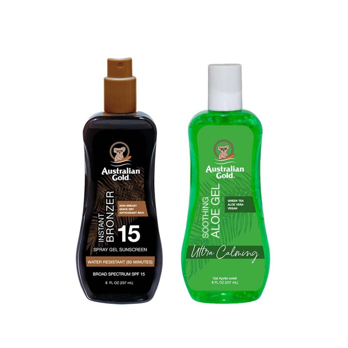 Australian Gold SPF 15 Spray Gel with Bronzer & Soothing Aloe - 2ct/16 fl oz