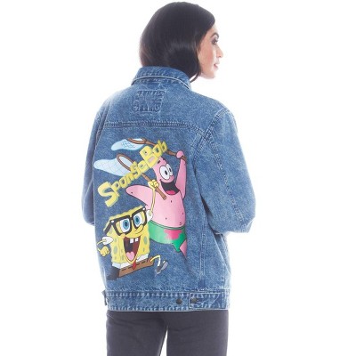 Members Only Women's Spongebob Oversized Denim Jacket : Target