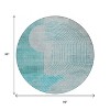 Teal Blue And Beige Geometric Washable Indoor Outdoor Area Rug - 3 of 4