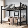 TIRAMISUBEST Twin Over Twin Metal Bunk Bed Frame with Guardrails and Ladder Stable Platform No Box Spring Needed for Kids Teens, Black - 2 of 4