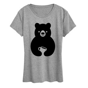 Women's - Instant Message - Coffee Bear Short Sleeve Graphic T-Shirt - 1 of 4