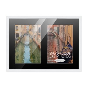 PosterPalooza | White Finish Collage Frame - Black Mat, 20 Frame Sizes to Choose From, UV Acrylic - 1 of 4