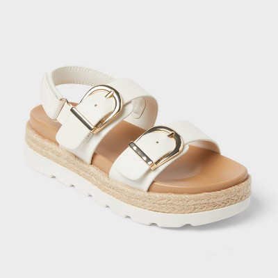 Kids' Buckle Platform Footbed Sandals - art class™ Beige