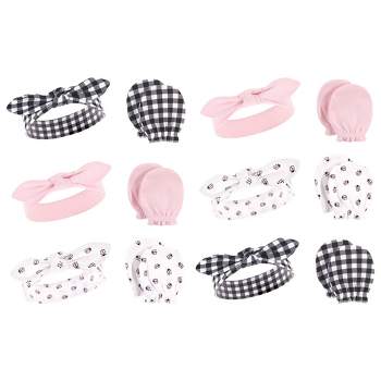 Hudson Baby Infant Girl 12Pc Headband and Scratch Mitten Set, Lady Bug, 0-6 Months