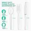 Itopfox 360 Count Clear Plastic Silverware Set, Heavy Duty Disposable Cutlery, BPA-Free Forks, Knives, Spoons for Party, Wedding, Everyday Use - 2 of 4