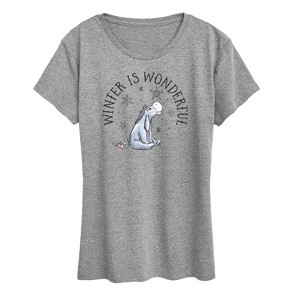 Women's - Winnie the Pooh - Eeyore Winter Is Wonderful Christmas Short Sleeve Graphic T-Shirt - 1 of 4