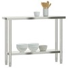 vidaXL Kitchen Work Table 43.3"x11.8"x33.5" Stainless Steel - 4 of 4