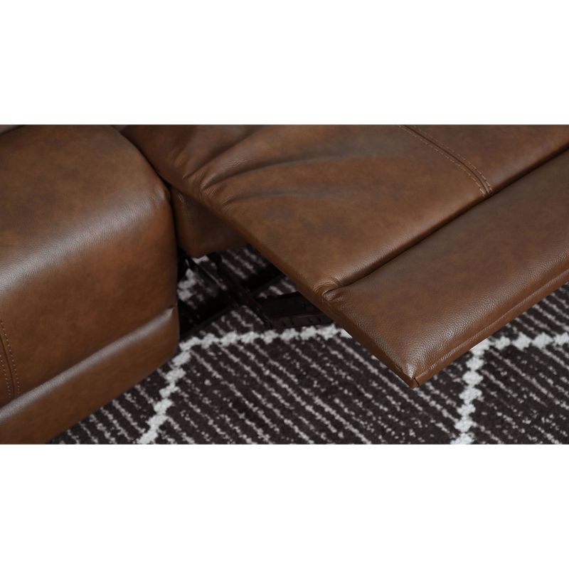 Gilbert Leather Manual Reclining Sofa Brown - Abbyson Living, 6 of 11