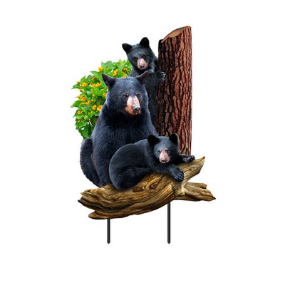 Briarwood Lane Summer Metal Art 14x1.5 Black Bear Family For Summer Metal Art
