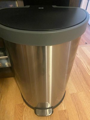 Eko 45l Aria Semi-round Stainless Steel Resin Lid Step Trash Can No Liner :  Target